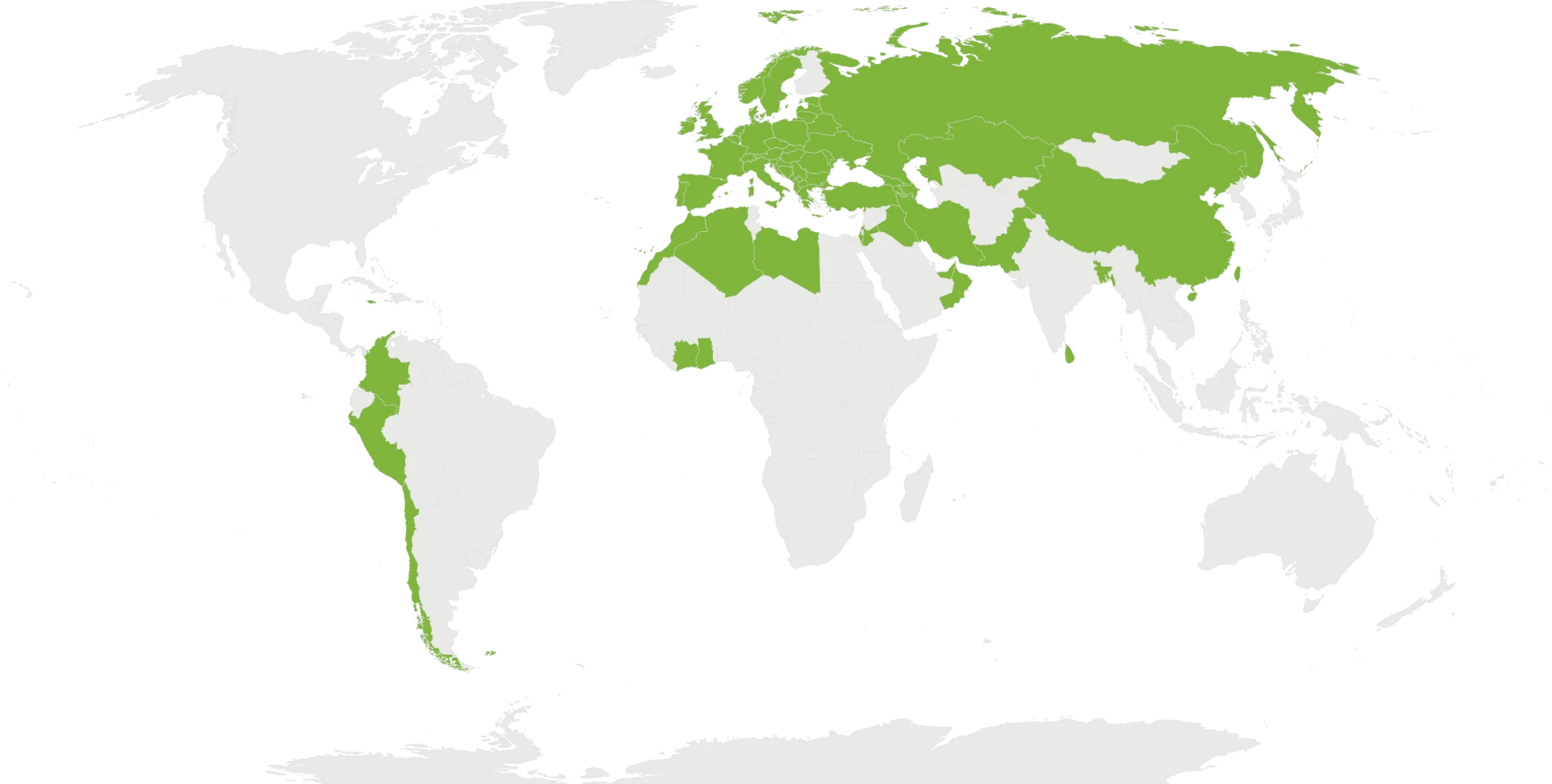 TESY global presence map